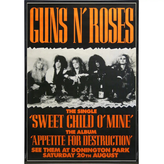 Art Print, Poster Music Gun’s & Roses Appetite For Destruction 