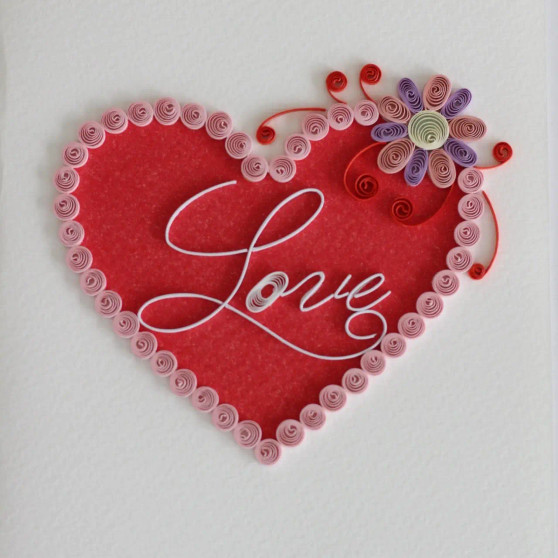 Card, Quilling Galentines Valentines Day  Card, Quilling Galentines Valentines Day