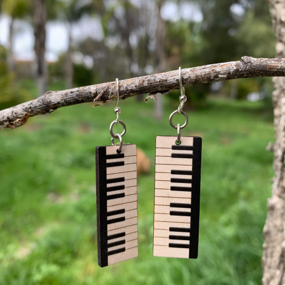 Earrings, Piano Keys USA MADE