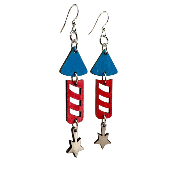 250th Anniversary July 4th America Earrings Fireworks  USA Made