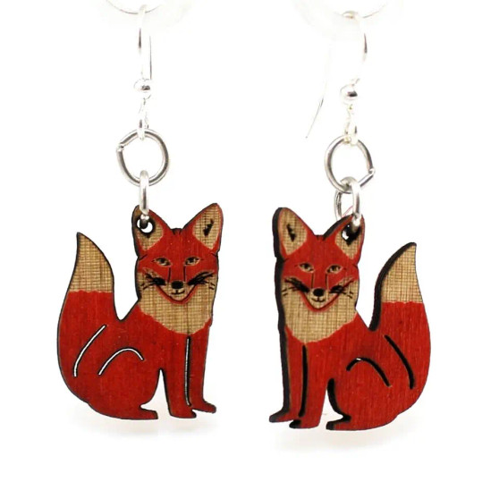 Earrings, Fox Laser Cut USA Made Earrings, Fox Laser Cut USA Made