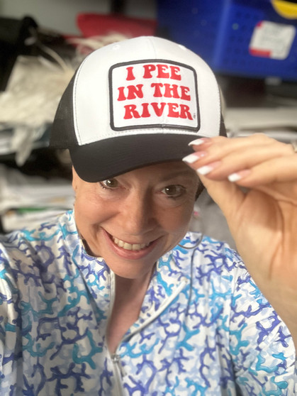 Cap Baseball Trucker, I Pee In The River Black White Cap Baseball Trucker, I Pee In The River Black White