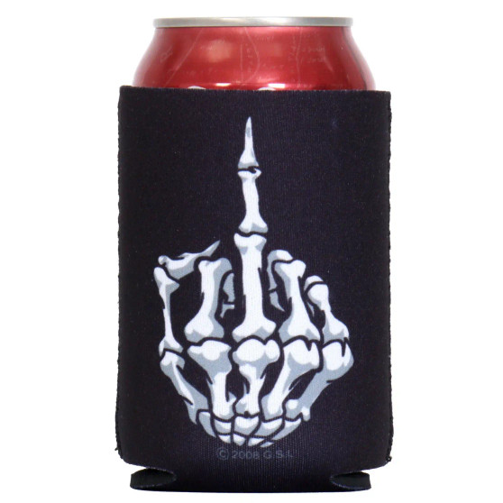 Can Cooler Koozie, Middle Finger Skeleton Hand Can Cooler Koozie, Middle Finger Skeleton Hand
