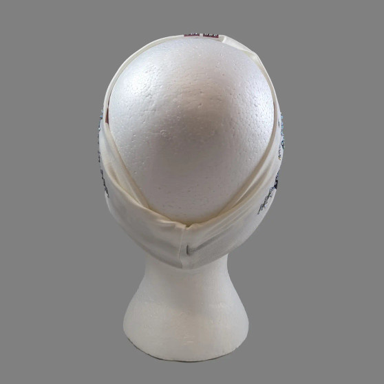 Headband Stretchy, Aztec Southwestern Rhinestone Off White Headband Stretchy, Aztec Southwestern Rhinestone Off White