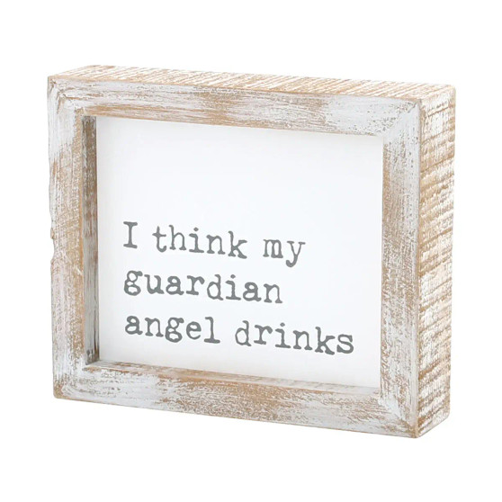 Wall Art Sign I Think My Guardian Angel Drinks Wall Art Sign I Think My Guardian Angel Drinks
