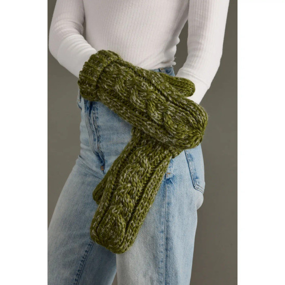 Mittens Cable Knit Fleece Lined by Panache