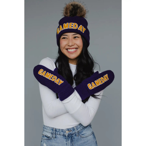 Mittens Fleece Lined by Panache Purple Gold Vikings SKOL