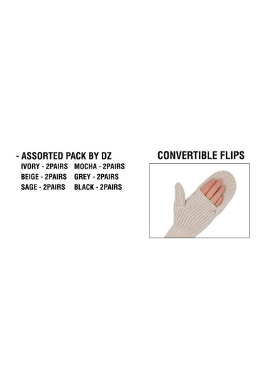 Mittens CC Finger Access Convertible Beige