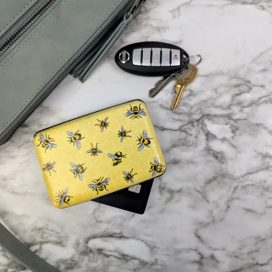 Armored Wallet RFID Credit Card Protection Mary Lake Artist Bees