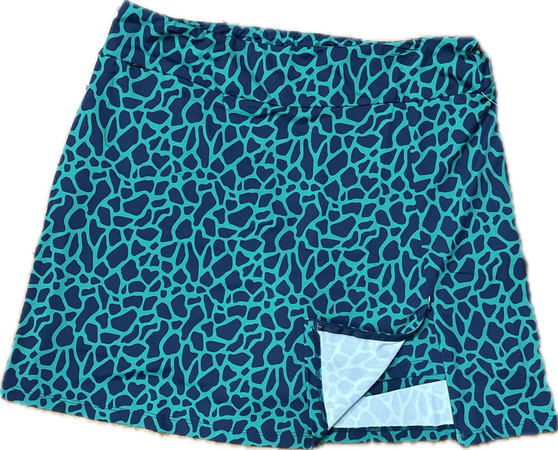 LuLu B Skort Phone Pocket 2 Waist Zip Pockets Side Zip Green Safari