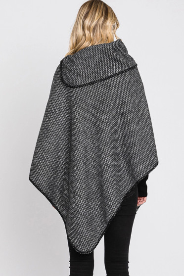 Poncho Textured Black 
