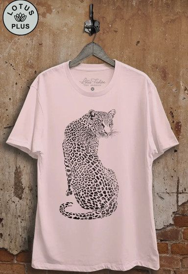 Leopard Animal MIneral Washed Graphic T-Shirt  in Pink
