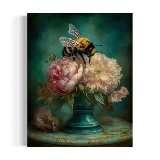 Bees On Flowers Art Print 