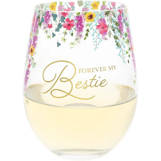 Pavilion Funny Wine Glass Forever My Bestie 17oz