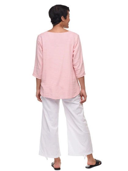 Tulip Top Cinched Side Detail Peony Pink Valentines Galentines