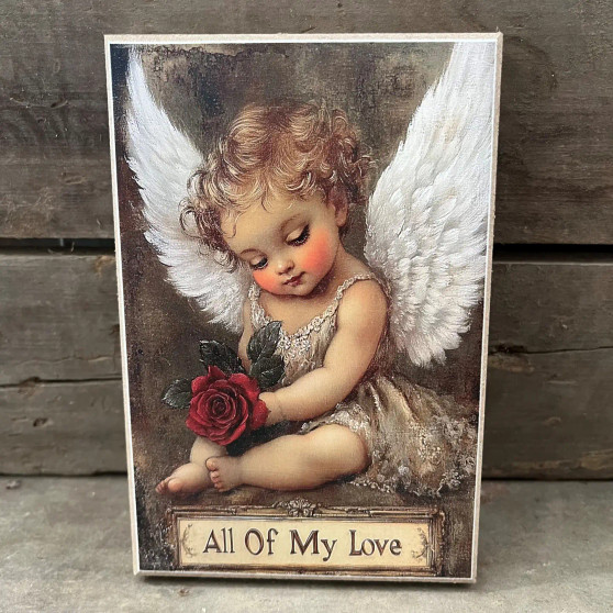 Valentines Vintage Girl Red Dress Hearts Galentines 