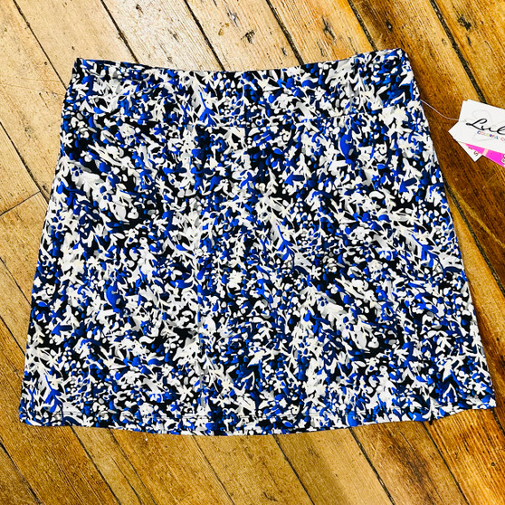 LuLu B Skort Phone Pocket Plus Two Wast Zip Pockets Side Zip Blue Black