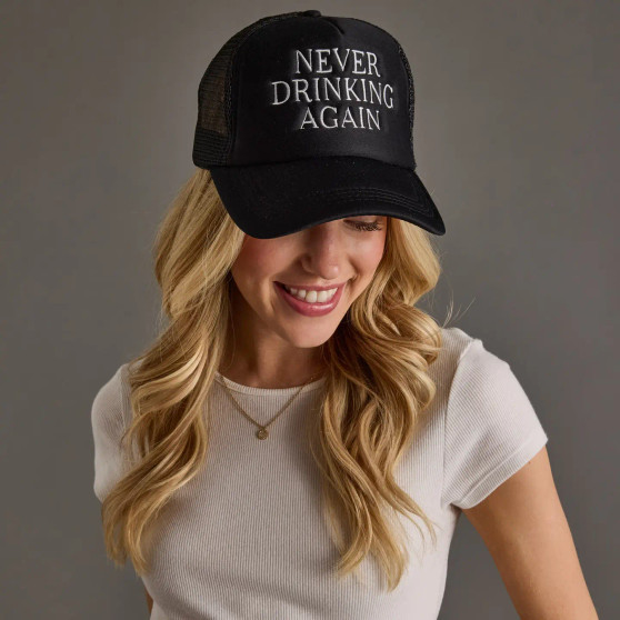 Cap Baseball Trucker Funny I’m Never Drinking Again Black