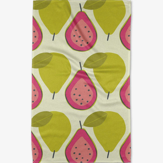 Geometry Kitchen Dish Hand Towel Microfiber Guava USA Made