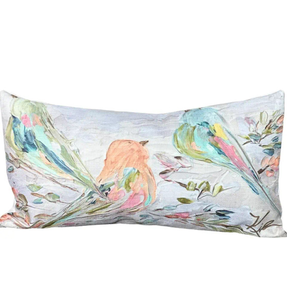 Southern Cotton Mill Lumbar Pillow Two Birds USA Made