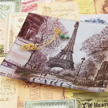 Glass Square Eiffel Tower Paris Dish Tray 