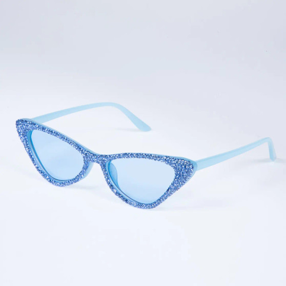 Cay Eye Rhinestone Sunglasses Blue