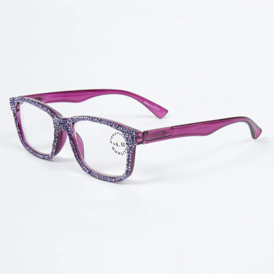 Readers Purple Rhinestone Glasses 200 Strength