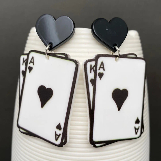 Blackjack Card Earrings Acrylic