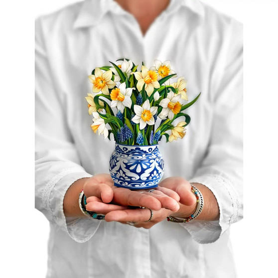 FreshCut Mini Pop Up 3D Daffodils Greeting Card