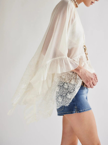 Sheer Sexy Poncho Runs Big White Top