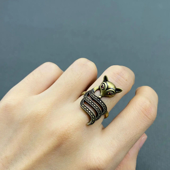 Fox Ring Adjustable Bronze
