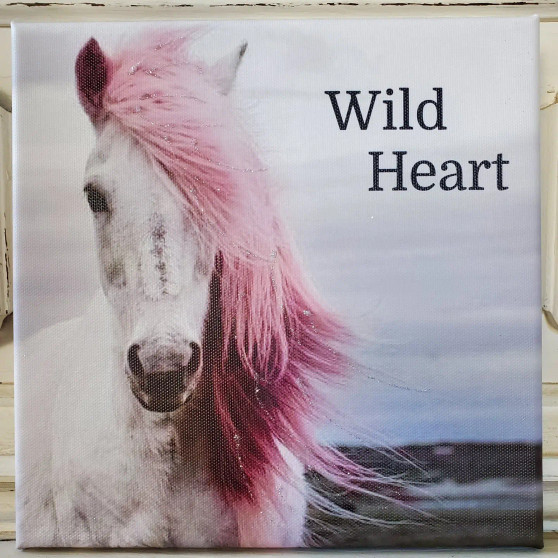 Canvas Print Horse Pony Wild Hart 8x8x8 