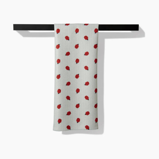 Geometry Double Sided Kitchen Hand Dish Microfiber Towel Ladybugs