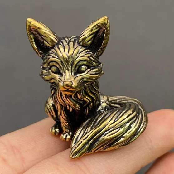 Brass Fox Figurine 