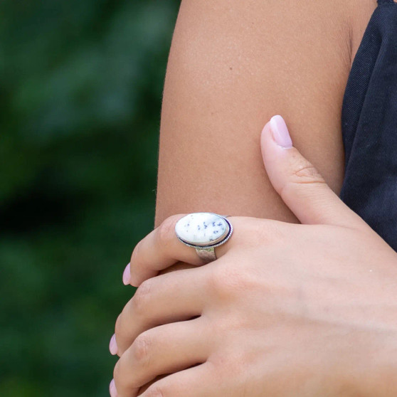 Lapis Stone Adjustable Ring 