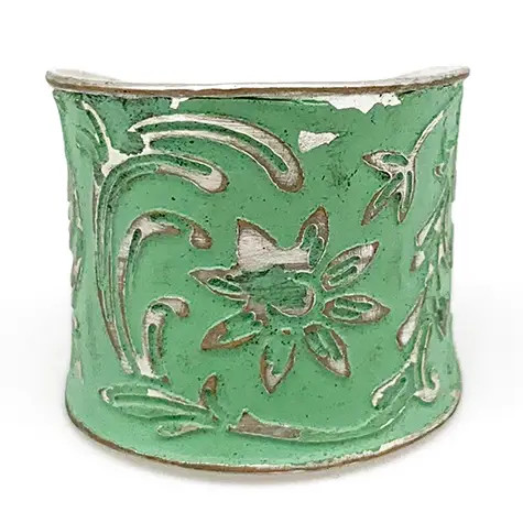 Anju Patina Green Flower Ring