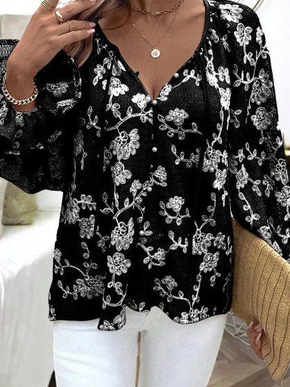 Mesh Top Pearl Button Black