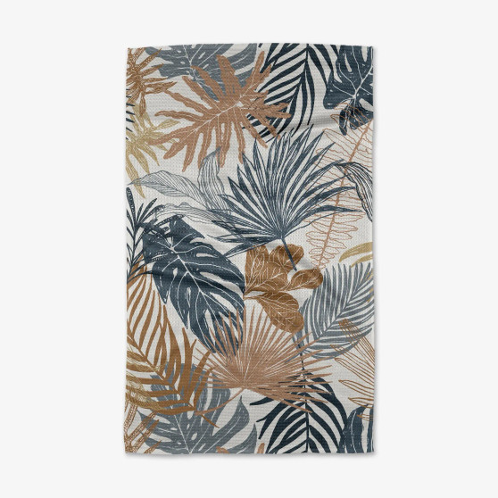 Geometry Kitchen Dish Towel Microfiber Natural Palms