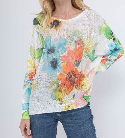 Loowie One Size Top White Floral