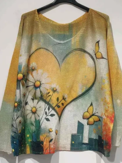 Loowie Yellow Butterfly Daisy One Size Top Made In Italy