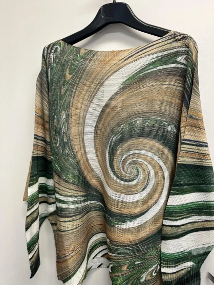 Loowie Olive Beige Lightweight Knit Top One Size Top