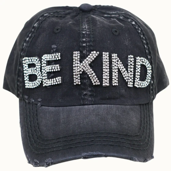 Baseball Trucker Cap Adjustable Black Bling Be Kind