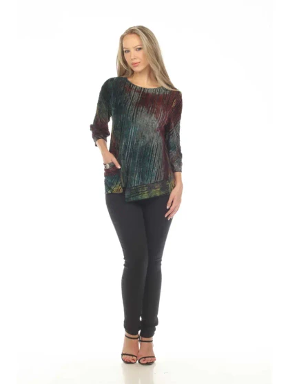 Burnout Multi Colored Top With Pocket