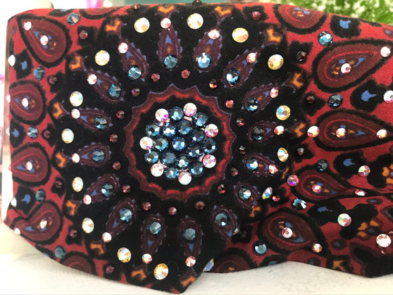 Bandana, Multi Wine Blue Golden Center FREE SHIPPING