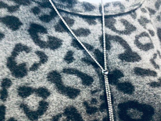 Necklace, Lariat Hematite Rhinestone 47”