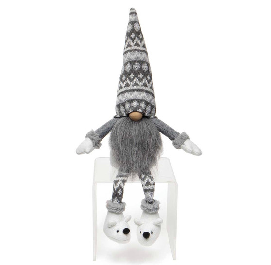 Gnome, Polar Bear Slippers Sitting Wired Hat Legs Large