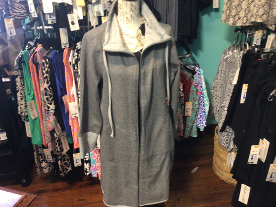 Jacket, Reversible Long Pockets Zip Grey Lu Lu B Jacket, Reversible Long Pockets Zip Grey Lu Lu B