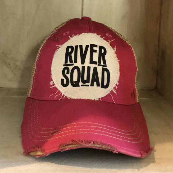 Baseball Trucker Cap, River Squad Red USA Made Baseball Trucker Cap, River Squad Red USA Made
