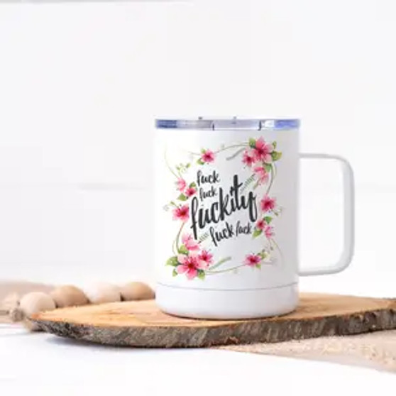 Mug, Thermal Fuck Fuck Fuckity Fuck Floral