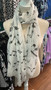 Scarf, Musical Note White Cotten